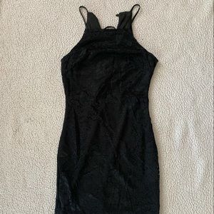 Black bodycon party dress